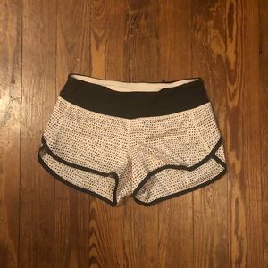 Pink polka dot lululemon shorts